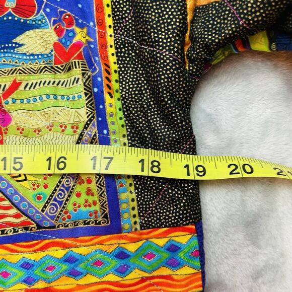 Handmade Quilted Patchwork Holiday Jacket Womens M Cats Birds Art to Wear - Picture 8 of 9